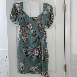 VICI dress, sage green and floral NWT